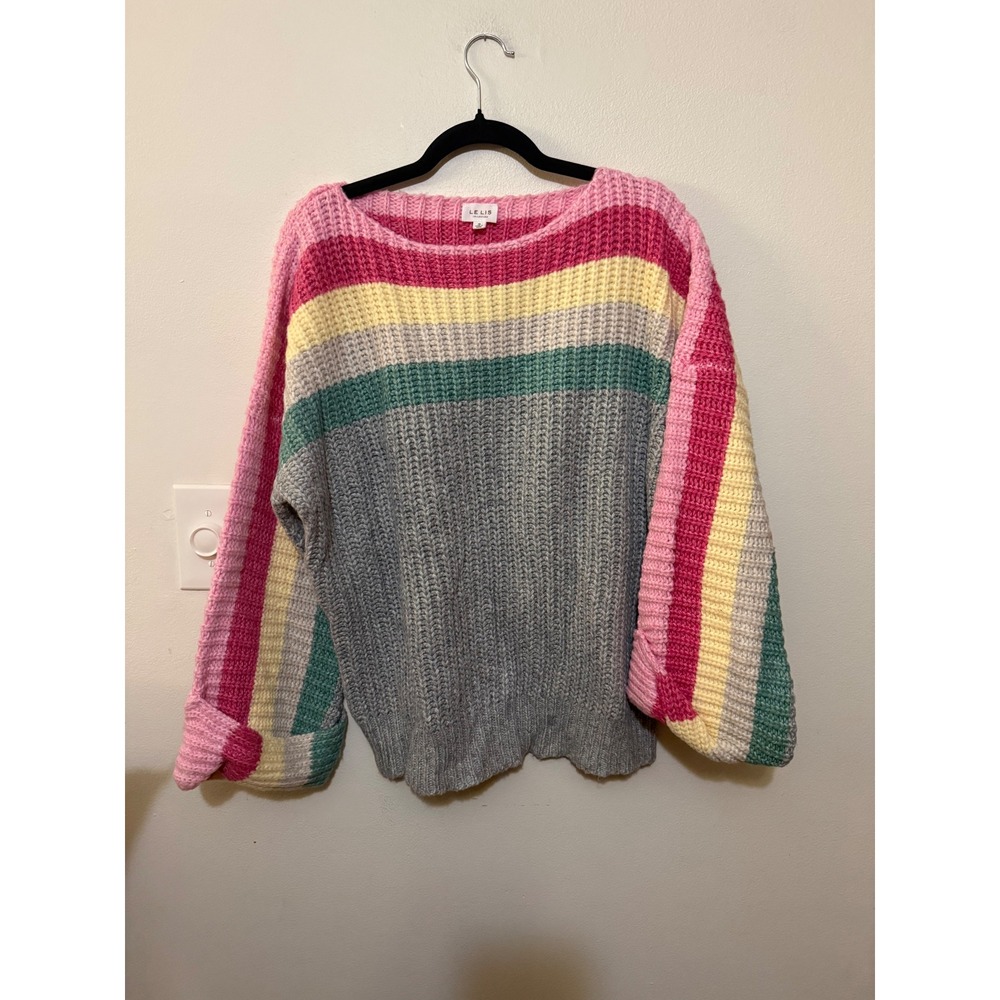 Le Lis Pastel Rainbow Oversized Cardigan Size S NWOT The Buckle